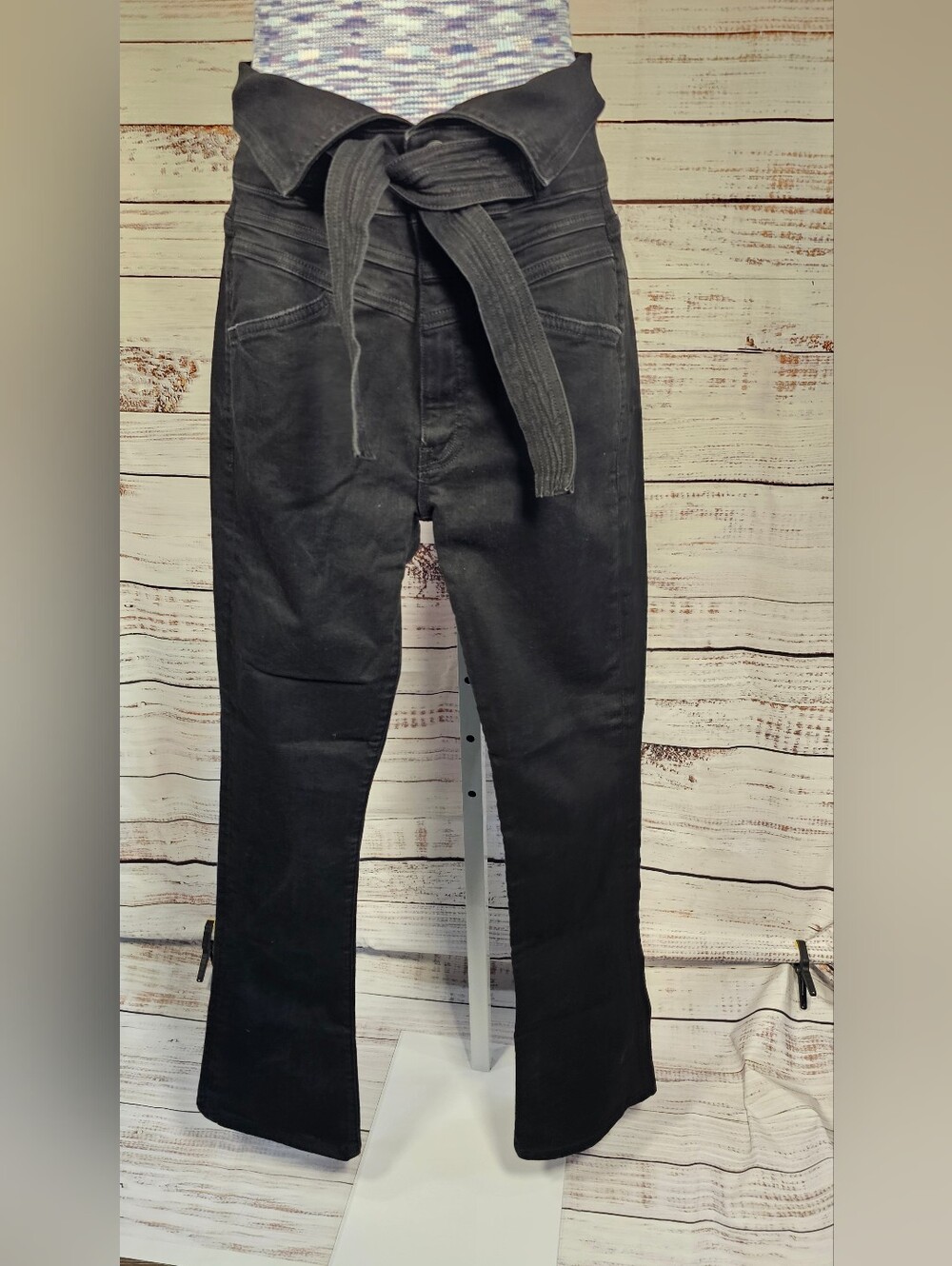 MOTHER Triple Stack Runaway High Rise Flare Jeans Size 26 Not Guilty